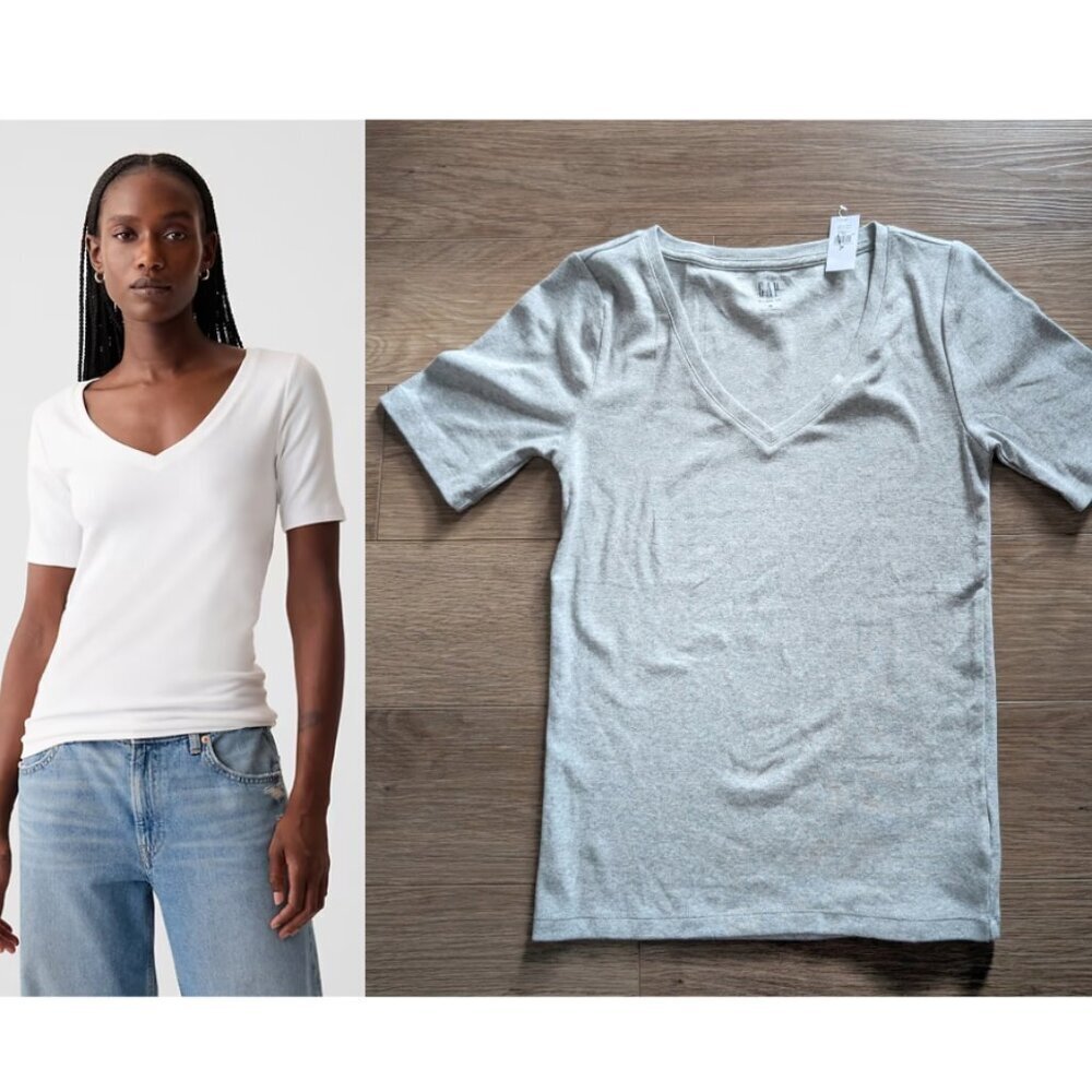 Gap | Modern V-Neck T-Shirt In Light Heather Grey